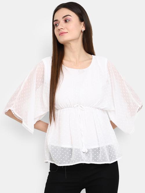 white cotton a line top - 20682004 -  Standard Image - 0