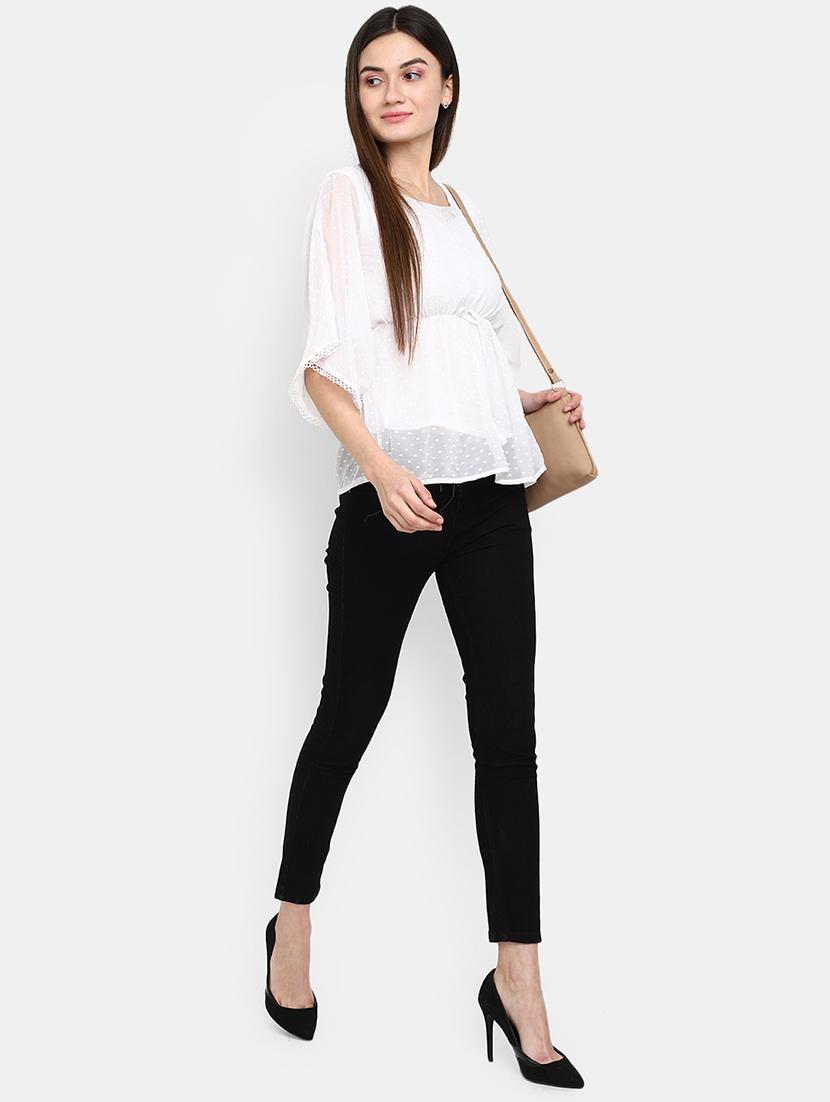 white cotton a line top - 20682004 - Standard Image - 3