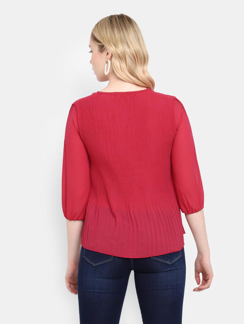 pink cotton a line top - 20682034 - Standard Image - 3