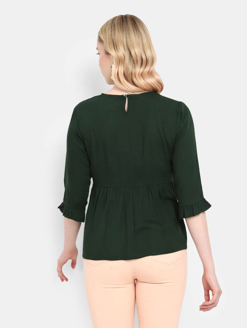 green rayon a line top - 20682072 -  Standard Image - 3
