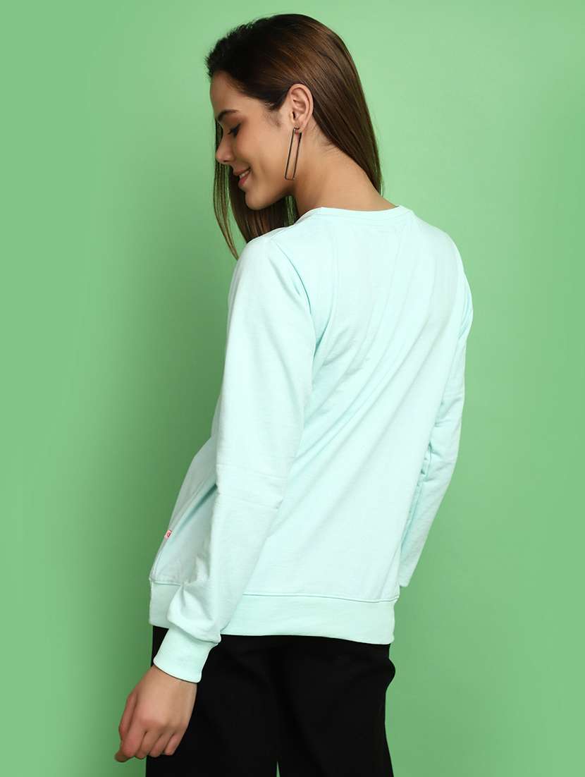 women ai aqua round neck sweatshirts - 20682741 -  Standard Image - 3
