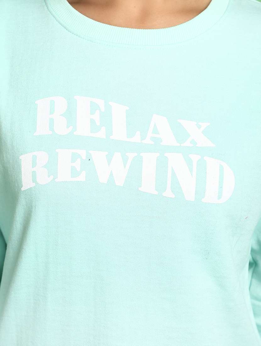 women ai aqua round neck sweatshirts - 20682741 -  Standard Image - 5