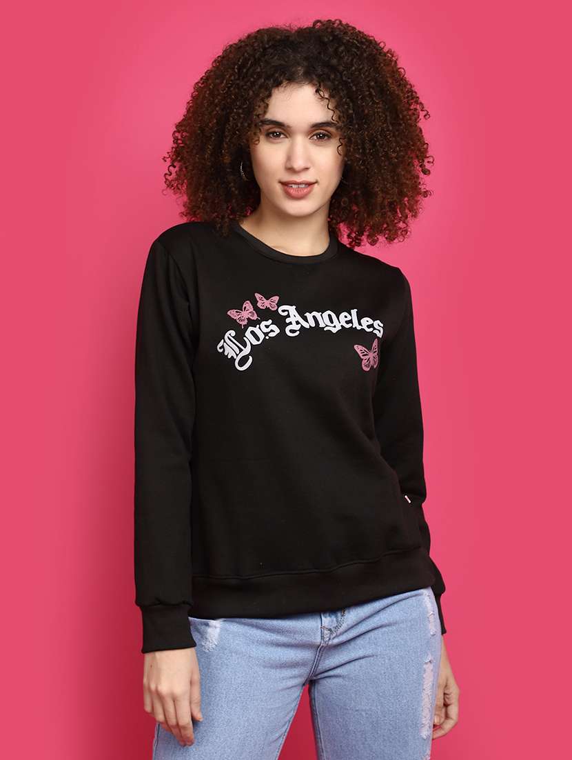 black chest print sweatshirt