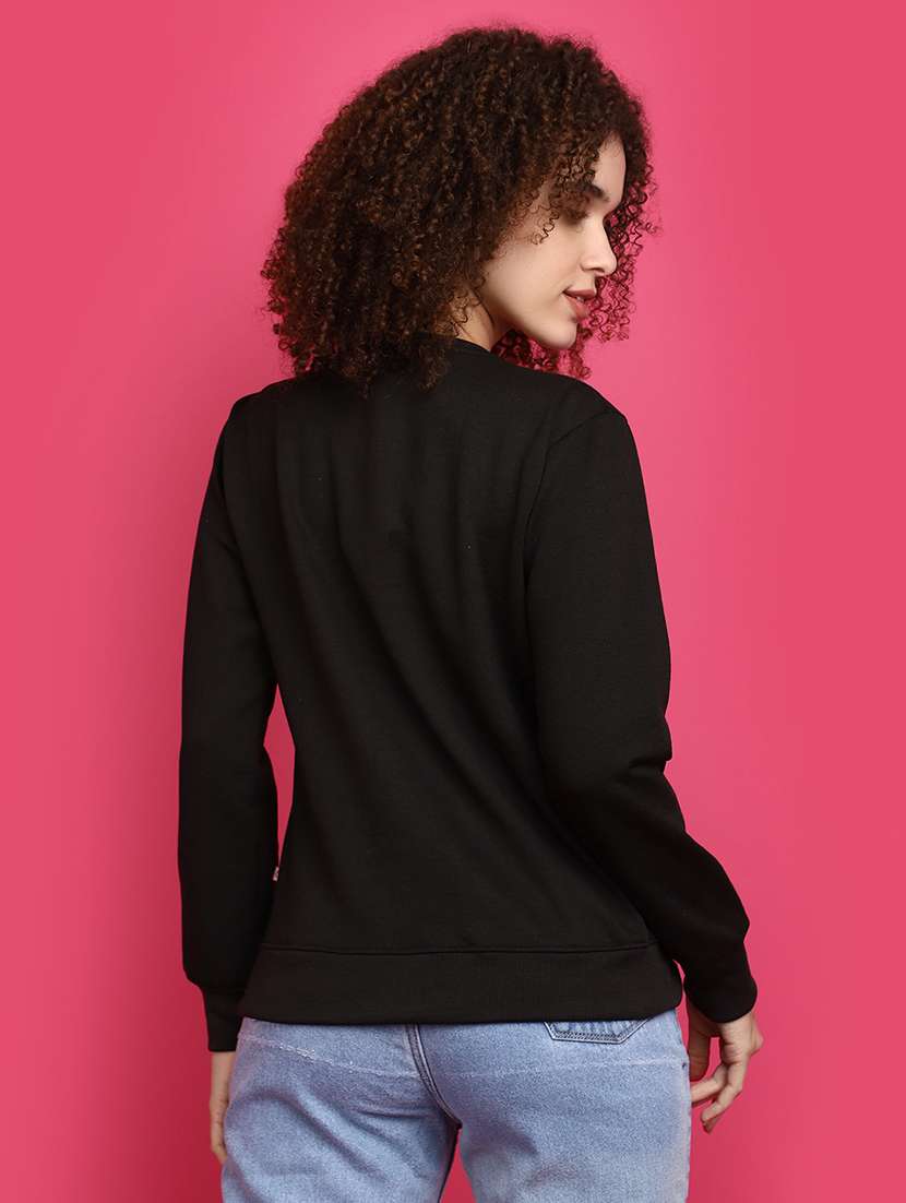 black chest print sweatshirt - 20682742 -  Standard Image - 3