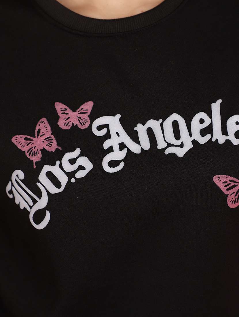 black chest print sweatshirt - 20682742 -  Standard Image - 5