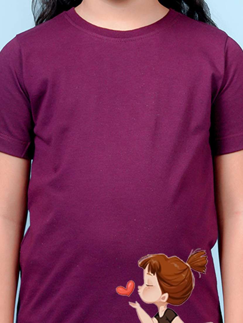 girls graphic printed round neck regular tee - 20683061 - Standard Image - 3