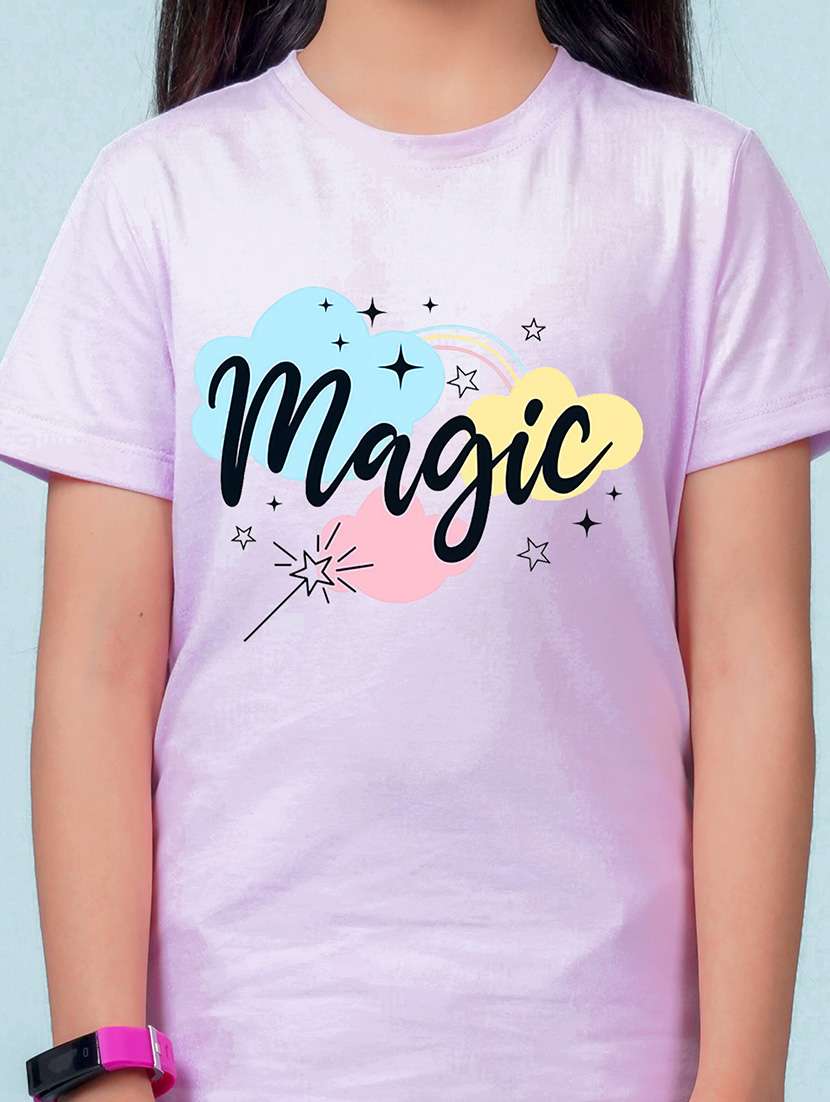 girls graphic printed round neck regular tee - 20683094 -  Standard Image - 3