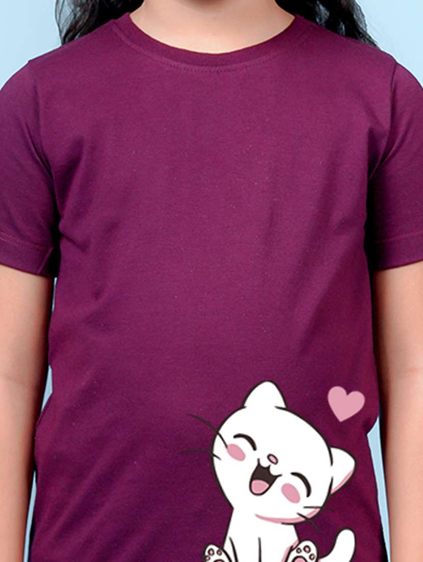 girls burgundy graphic regular tee - 20683108 -  Standard Image - 3