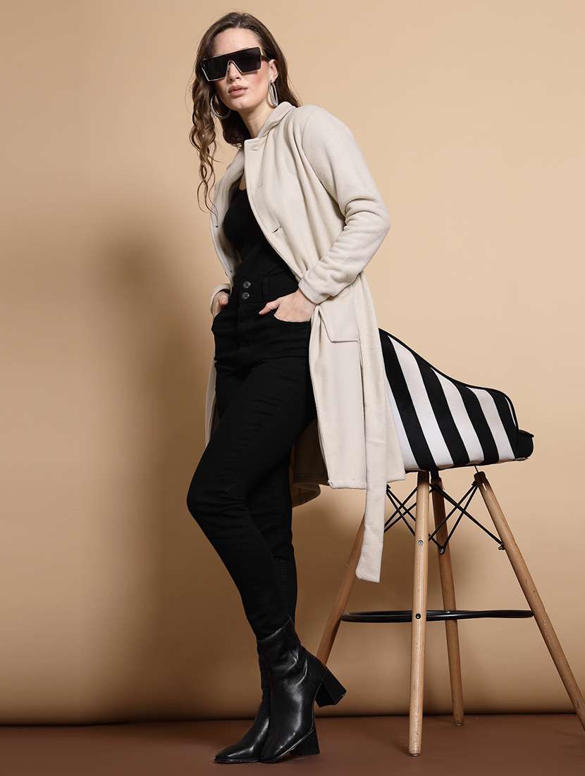 women beige solid trench coat - 20683118 -  Zoom Image - 0