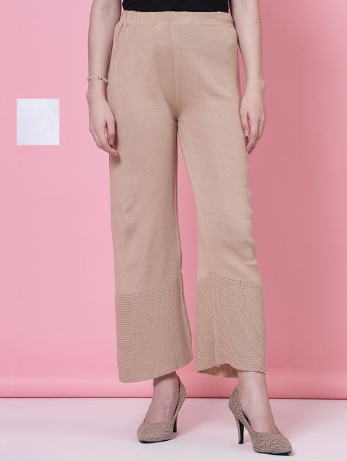 women pack of 2 multicolored solid palazzos - 20683185 -  Standard Image - 0