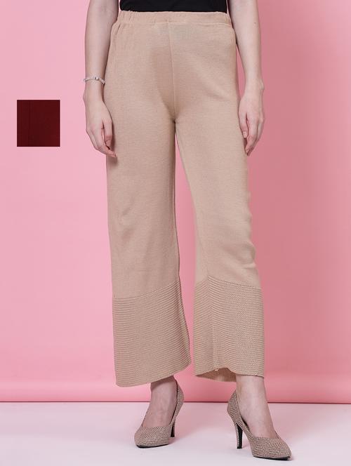 women pack of 2 multicolored solid palazzos - 20683192 -  Standard Image - 0