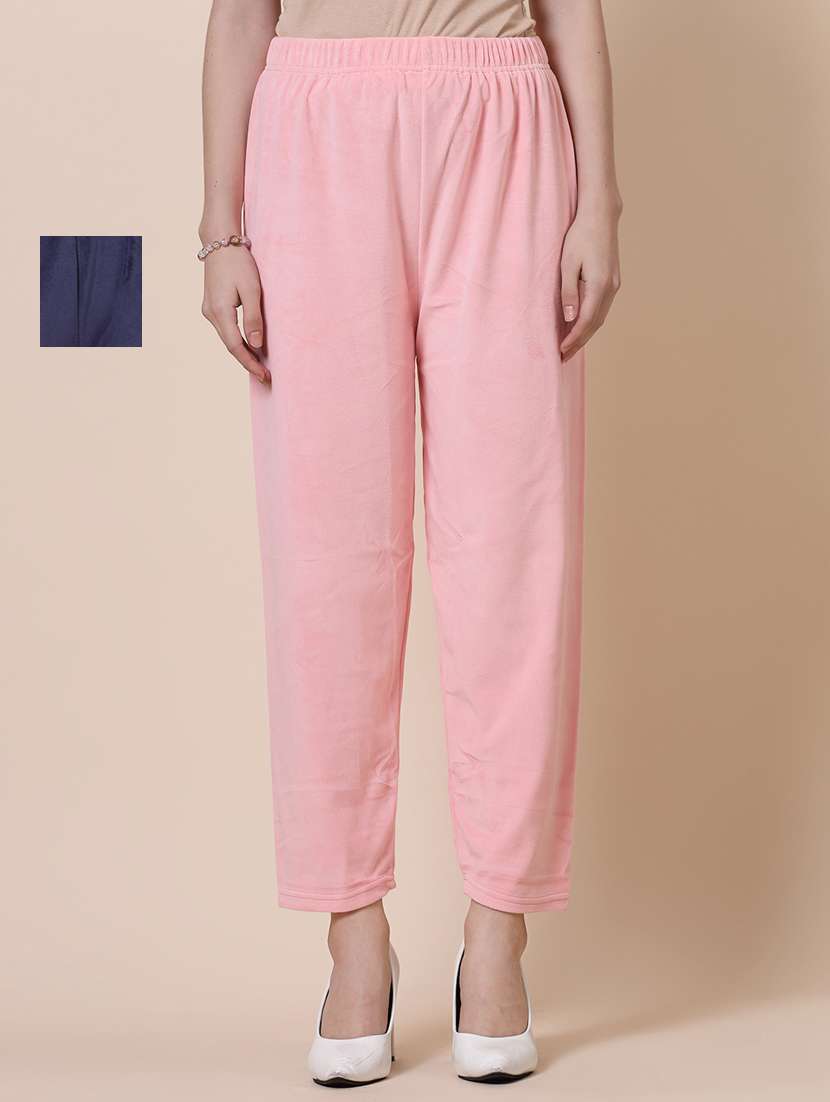 women pack of 2 multicolored solid palazzos