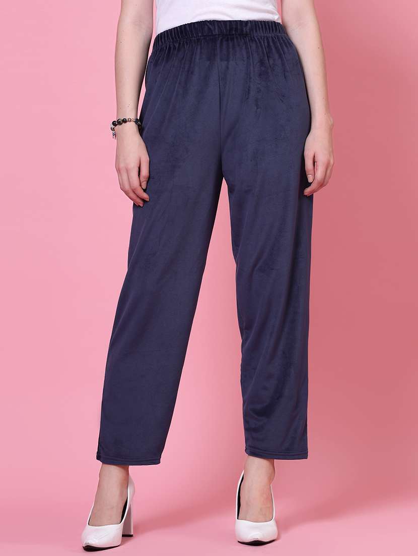 women pack of 2 multicolored solid palazzos - 20683199 -  Standard Image - 3