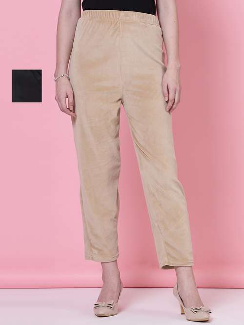 women pack of 2 multicolored solid palazzos - 20683200 -  Standard Image - 0