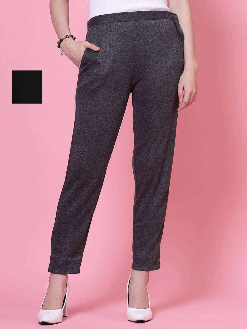 women set of 2 mid-rise multicolored full length trouser