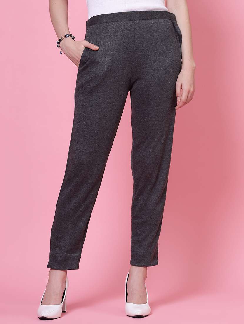 women set of 2 mid-rise multi colored trouser - 20683281 -  Standard Image - 3