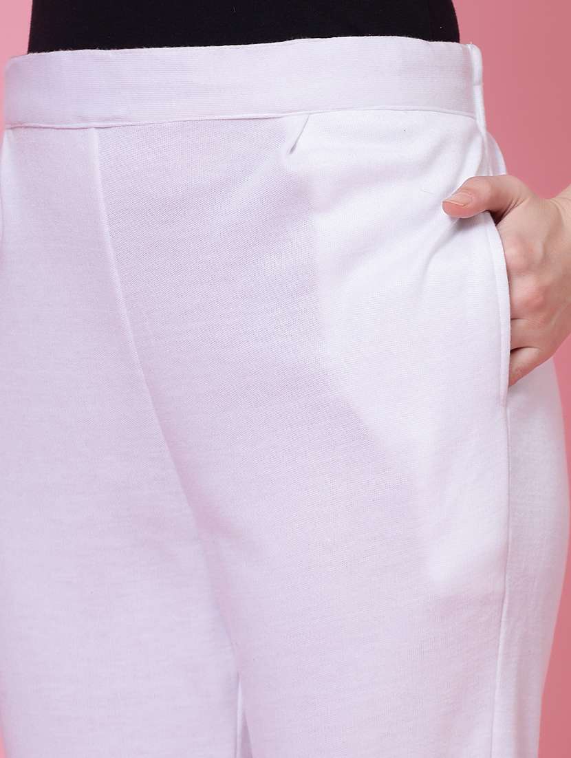 set of 2 solid flat front trouser - 20683285 -  Standard Image - 5