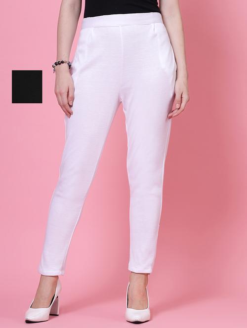 set of 2 solid flat front trouser - 20683287 - Standard Image - 0