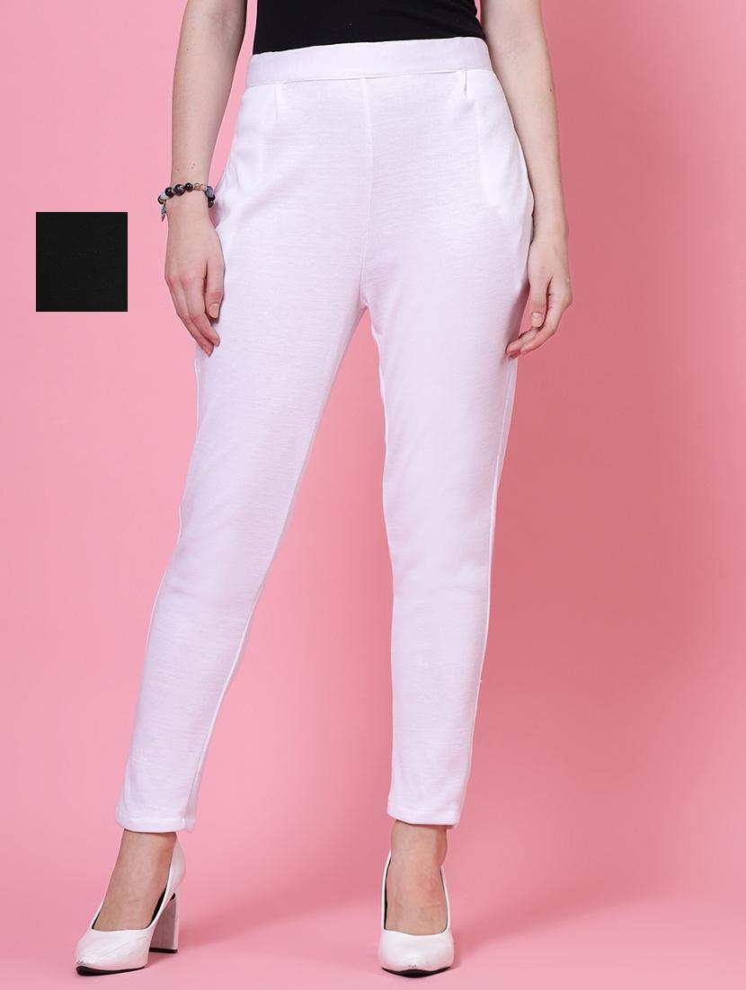 set of 2 solid flat front trouser - 20683287 - Zoom Image - 0