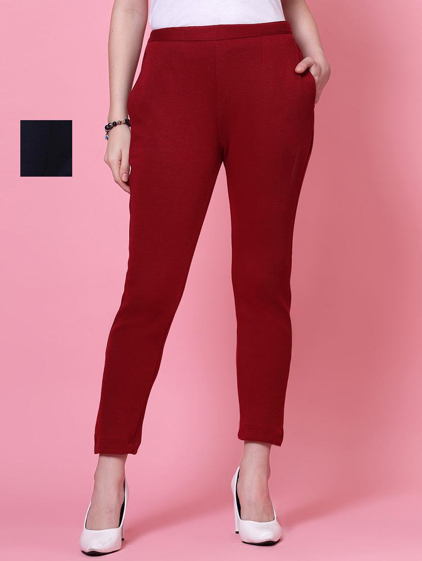 set of 2 solid flat front trousers - 20683296 -  Zoom Image - 0