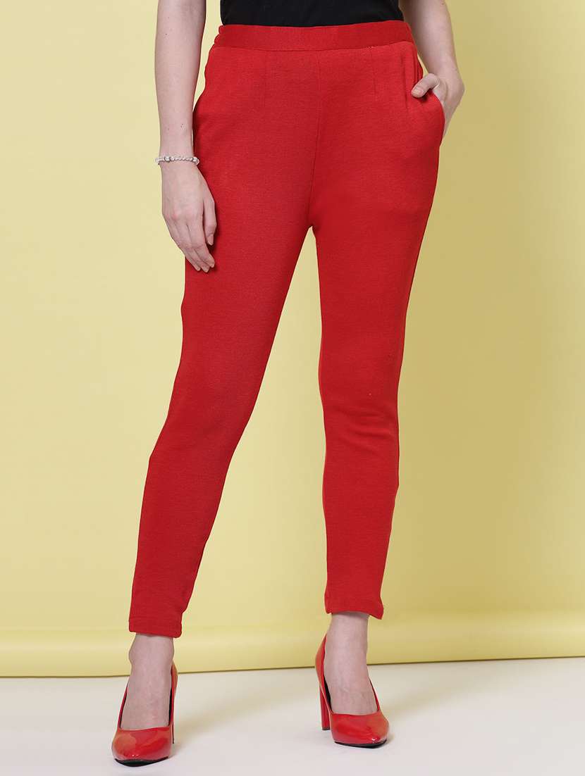 women pack of 2 multicolored solid trouser - 20683298 - Standard Image - 3