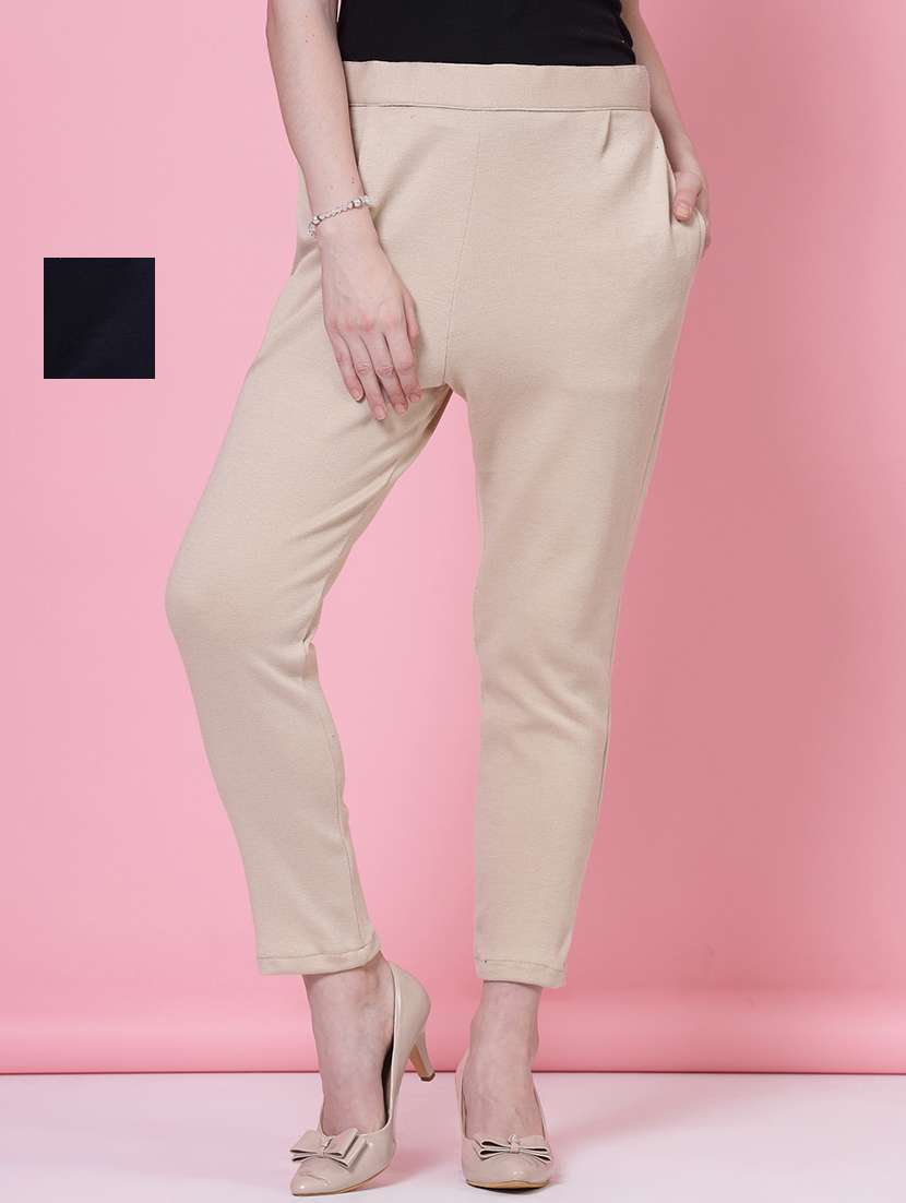 women set of 2 mid-rise multicolored full length trouser - 20683310 - Zoom Image - 0