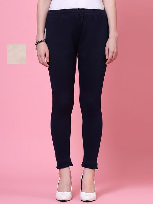 women pack of 2 multicolored solid leggings - 20683314 - Standard Image - 0