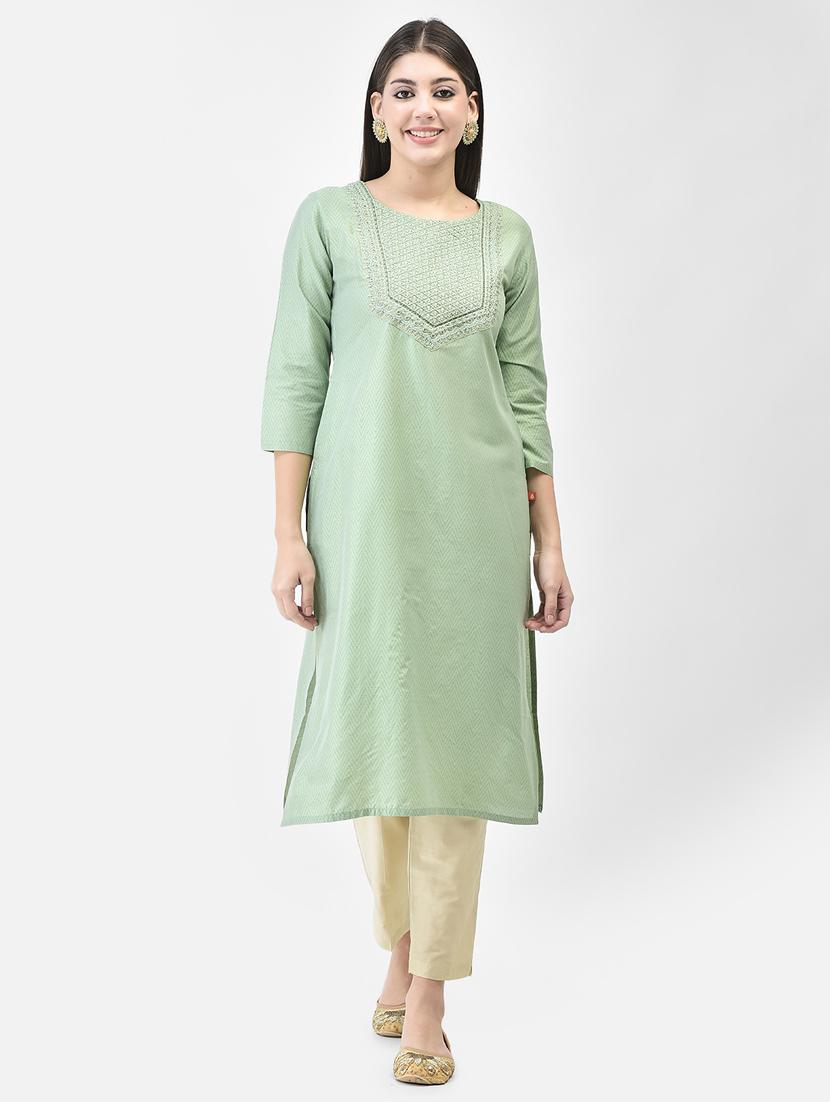 ai aqua three quarter sleeve straight kurta