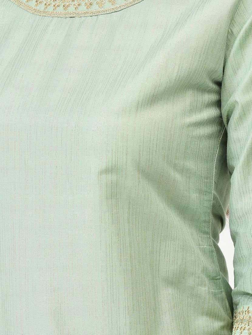 women green round neck straight kurta - 20683370 -  Standard Image - 5