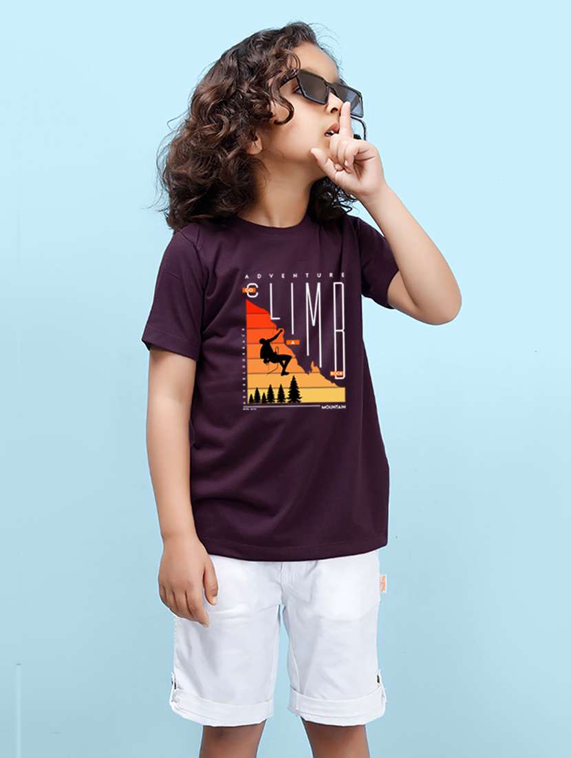 boys front print short sleeve t-shirt