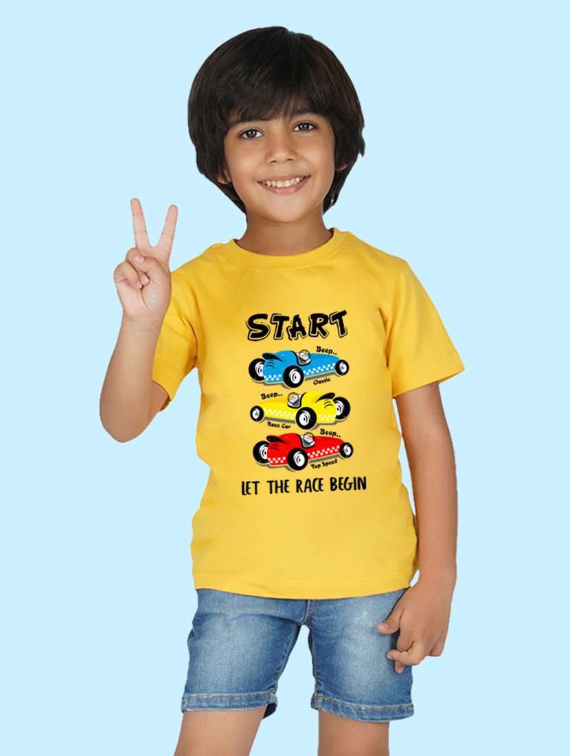 boys front print short sleeve t-shirt