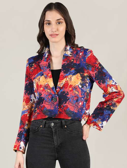 women multi color full sleeve casual blazer - 20683839 -  Standard Image - 0