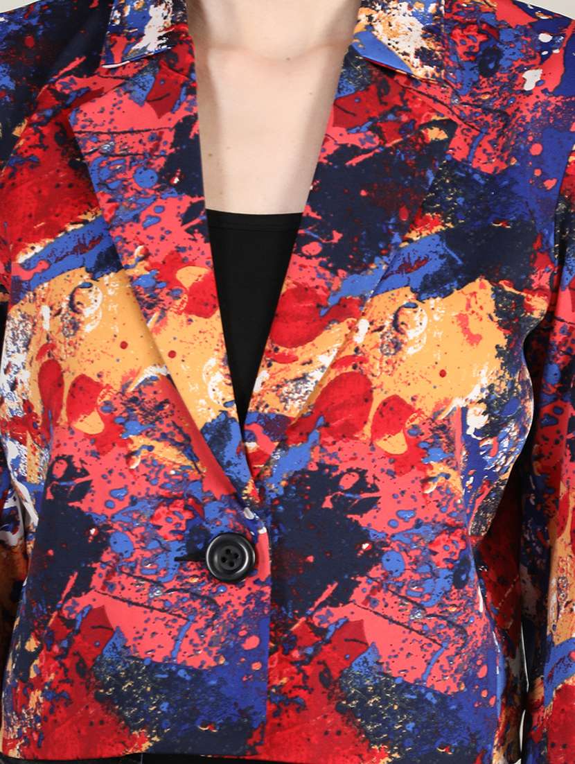 women multi color full sleeve casual blazer - 20683839 -  Standard Image - 3