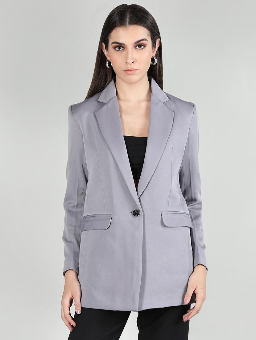 solidgrey casual blazer - 20683872 - Zoom Image - 0