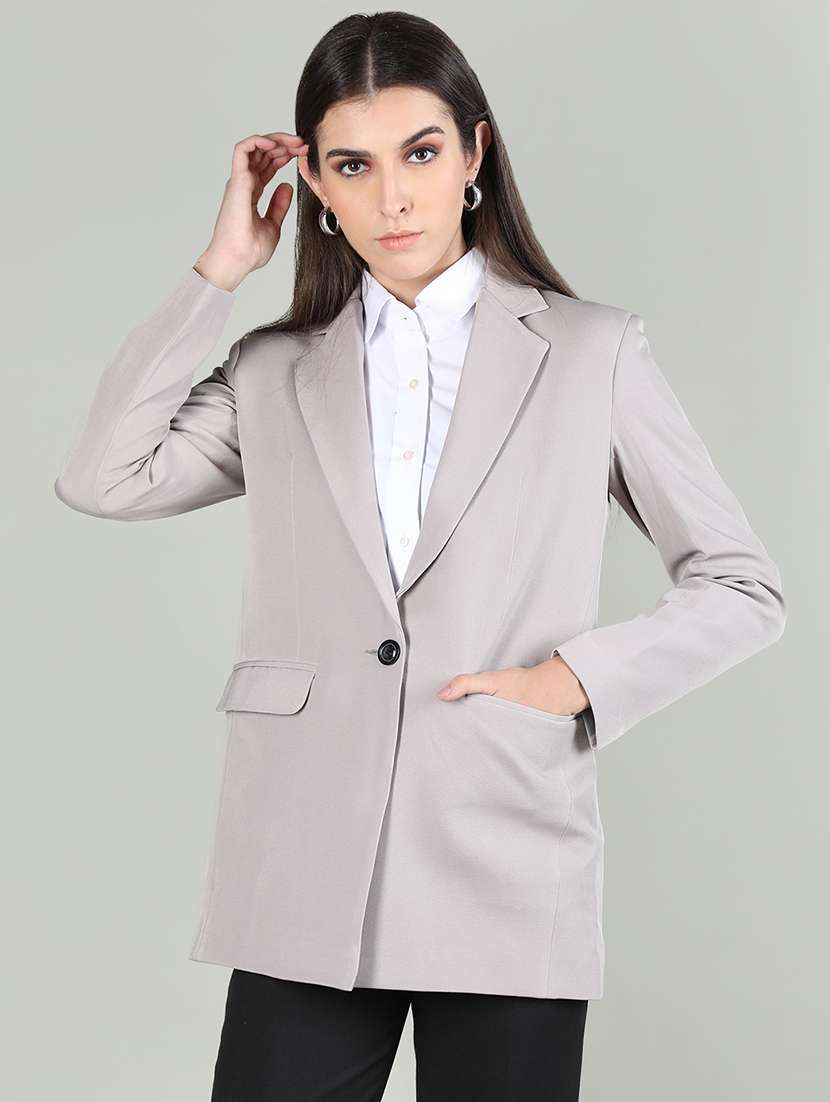 women grey solid full sleeve summer jacket - 20683876 - Zoom Image - 0