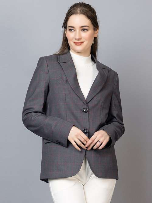 women grey solid full sleeve summer jacket - 20683878 - Standard Image - 0