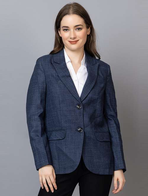 blue checked formal blazer - 20683880 -  Standard Image - 0