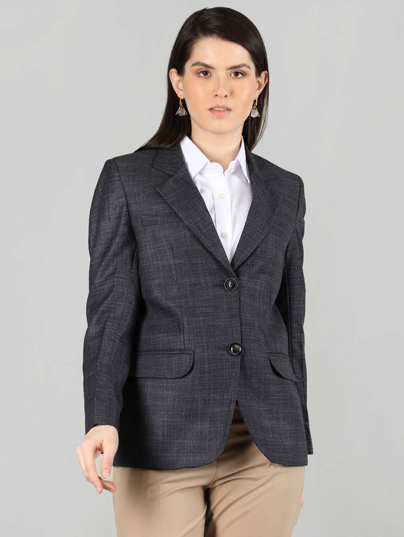 grey checked formal blazer - 20683882 -  Zoom Image - 0