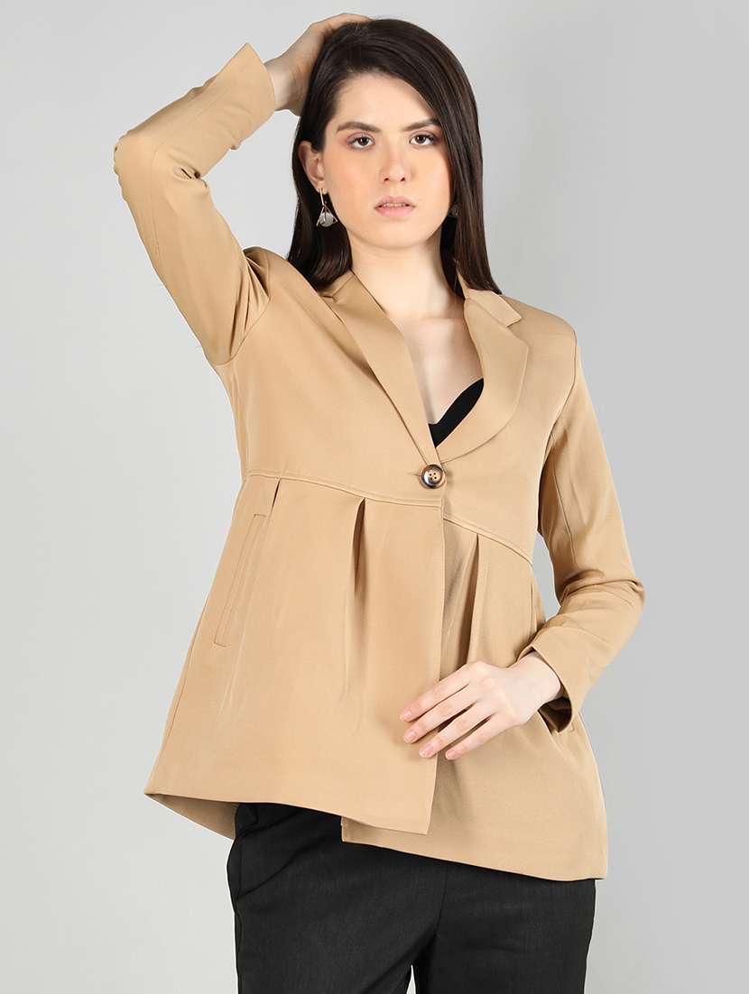 women solid single breasted blazer - 20683893 -  Zoom Image - 0