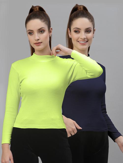 pack of 2 solid multi colored mock neck top - 20683979 -  Standard Image - 0