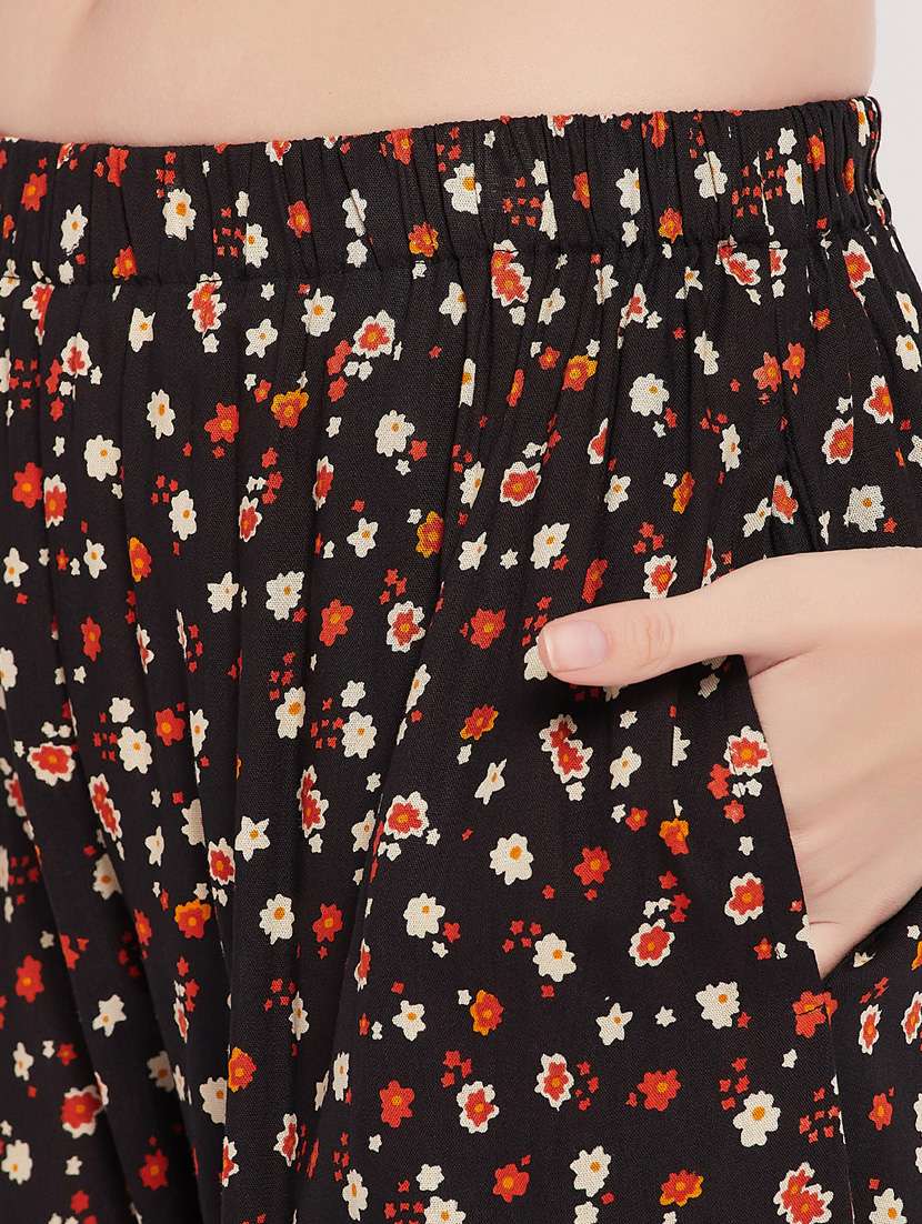 women printed shirt & full length trouser pyjama set - 20684037 -  Standard Image - 5