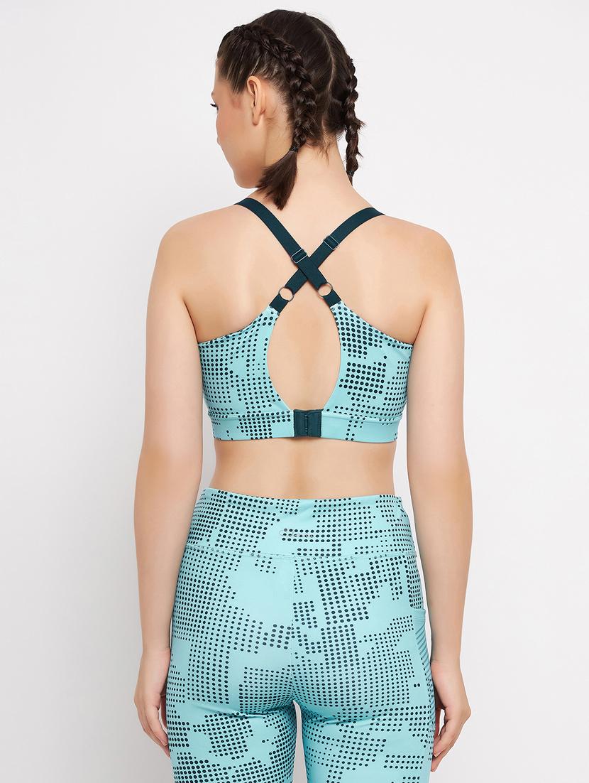 light blue polyester sports bra - 20684188 - Standard Image - 3