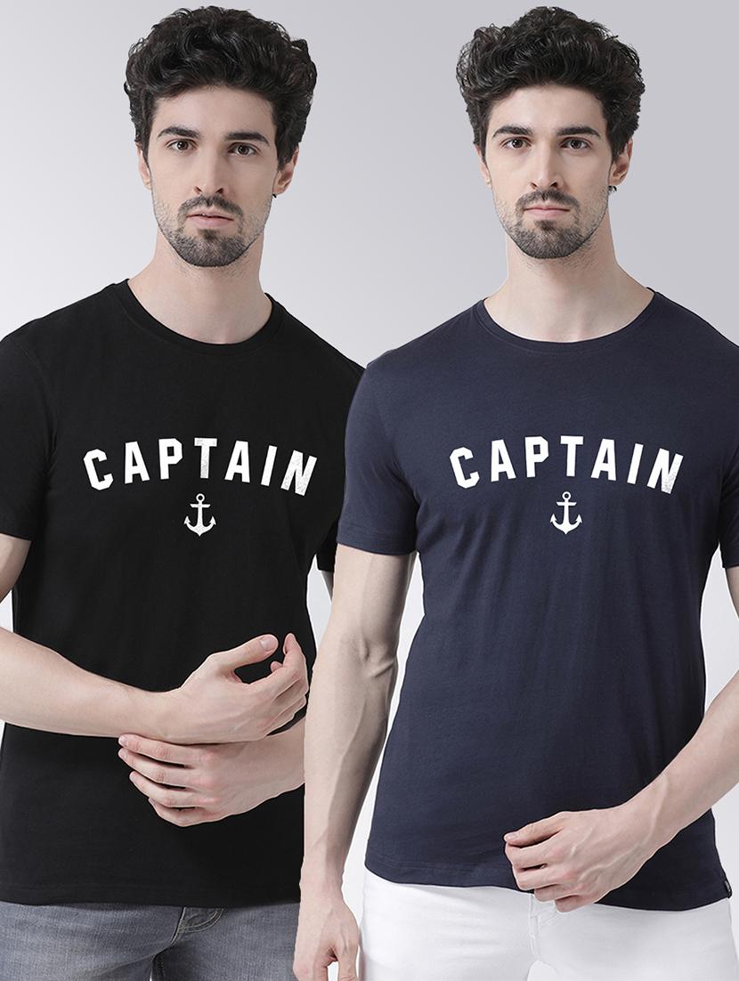 men set of 2 multi colored round neck graphic regular t-shirt  - 20684251 -  Zoom Image - 0