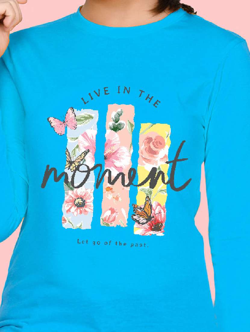 kids blue front print round neck t-shirt - 20684529 -  Standard Image - 3