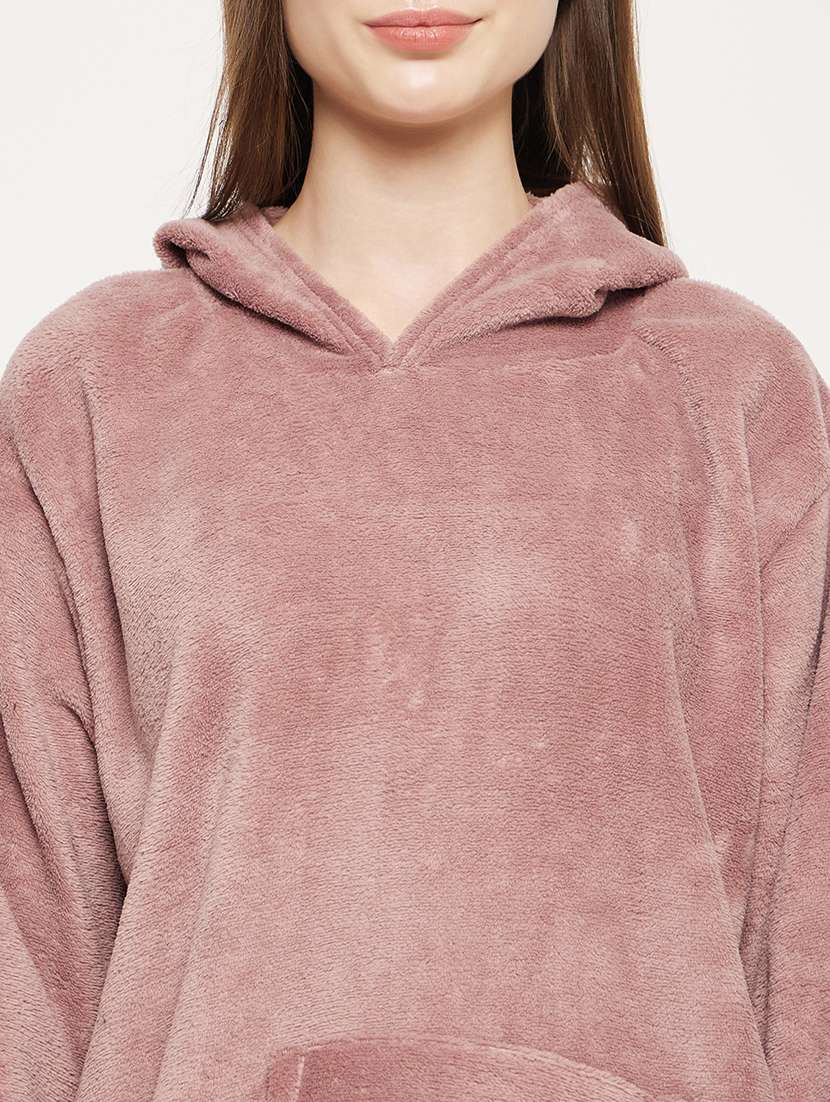 mauve solid pyjama set nightwear - 20685075 -  Standard Image - 5