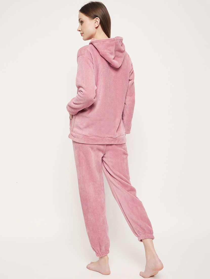 pink solid pyjama set nightwear  - 20685076 -  Standard Image - 3