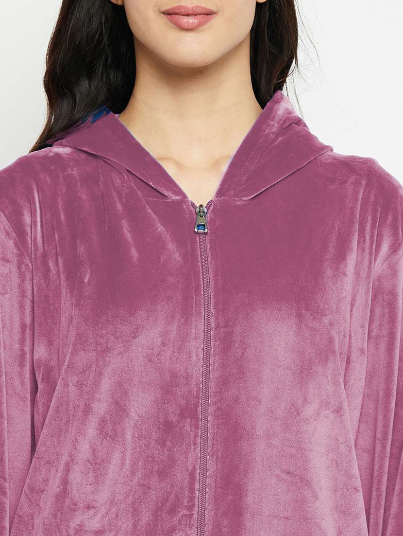 lavender solid pyjama set nightwear - 20685079 - Standard Image - 5
