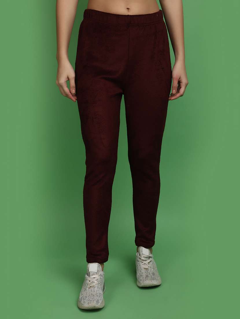 women solid full length legging