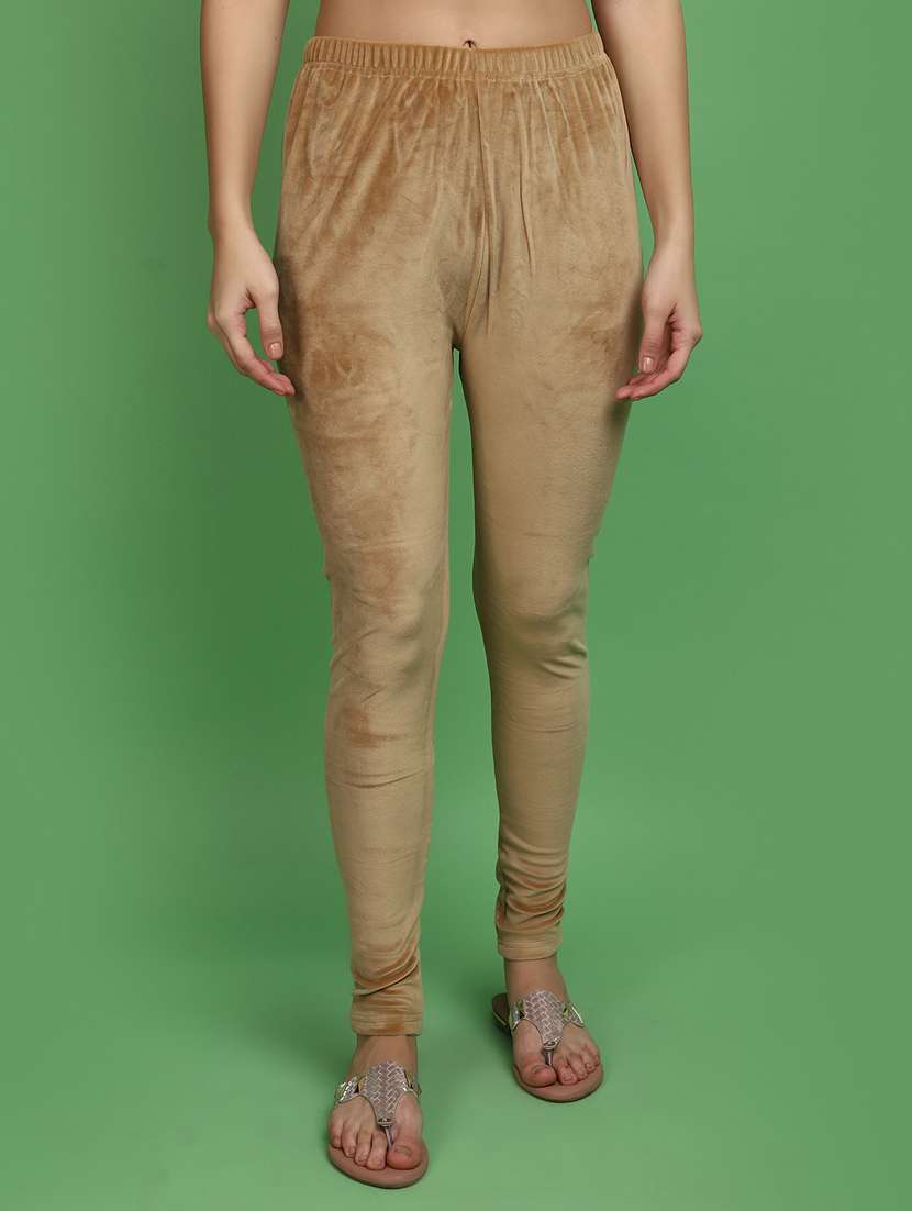 women solid full length legging