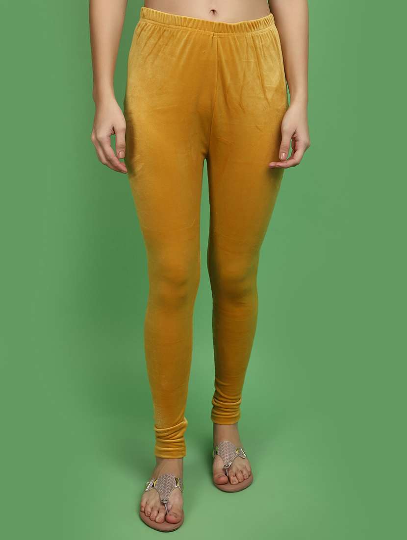 women solid full length legging